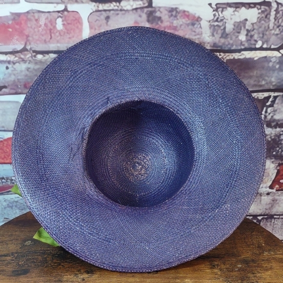 Elegant Purple Straw Hat w/ Floral Accents main image 4